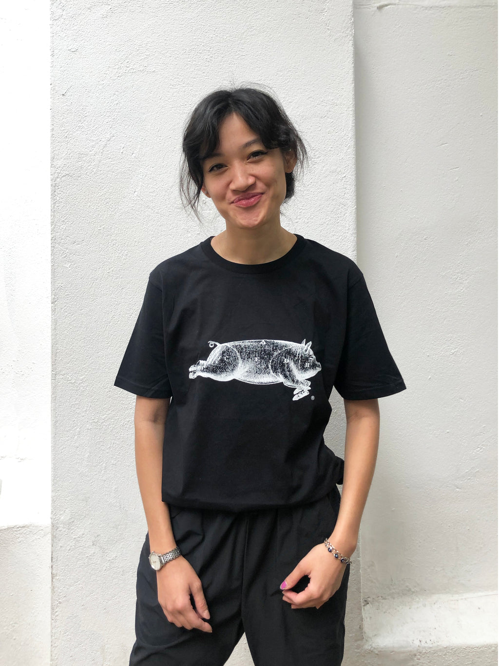 A BLACK PIG T-SHIRT
